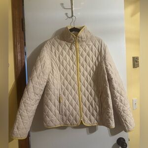 John Partridge Quilted Jacket | Beige & Yellow Lined | Classic British Style